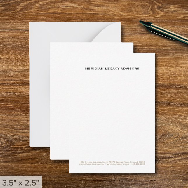 Cartão De Notas Empresa minimalista e simples (Criador carregado)
