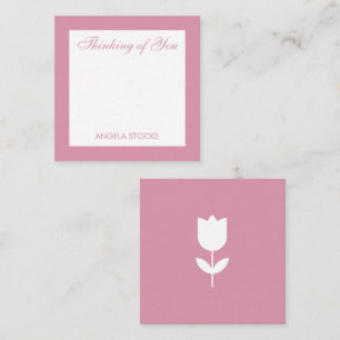 Cartão De Notas Enclave de Flor Rosa Simples Personalizada