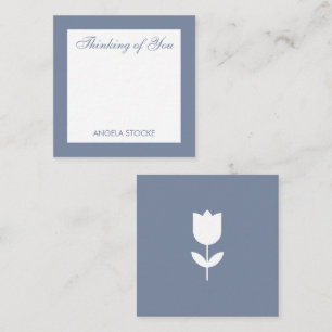 Cartão De Notas Enclosure de Flor Azul Simples Personalizada