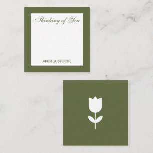 Cartão De Notas Enclosure de Flor Verde Simples Personalizado