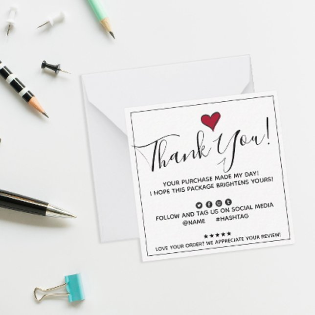 Cartão De Notas Encomenda Obrigado (Let your customers know you appreciate their business with these personalized thank you cards.)