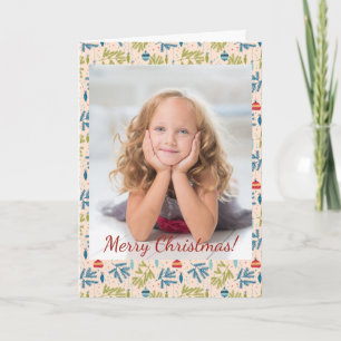 Cartão De Notas Enfeites de natal antigos movidos em árvores Foto