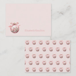 Cartão De Notas Enfeites de natal Floral Cor de Água Rosa