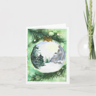 Cartão De Notas Enfeites de natal, Watercolor original em impressã