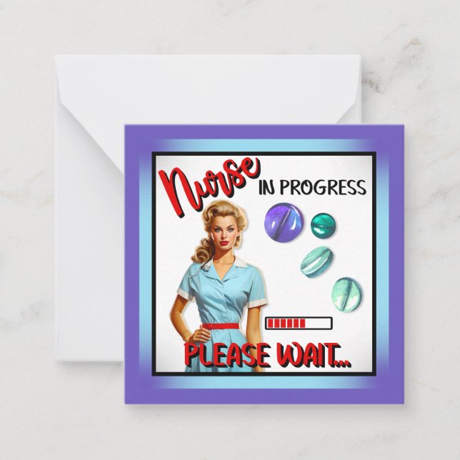 Cartão De Notas Enfermeira Bonita Nostálgica Pin-up de Enfermeira  (Frente)