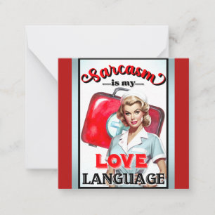 Cartão De Notas Enfermeira Cuja Linguagem Pinup_ Love