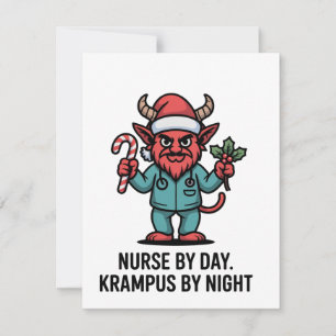 Cartão De Notas Enfermeira de Dia Krampus de Noite Enfermagem Enfe