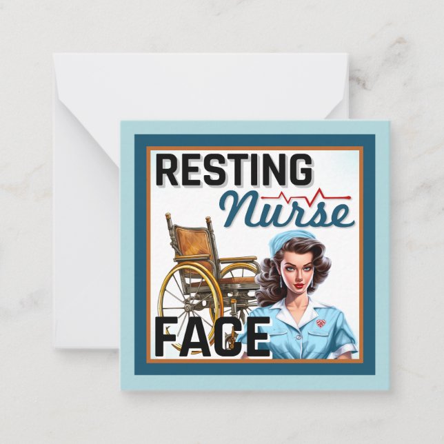 Cartão De Notas Enfermeira Nostálgica Bonita Enfermeira Amortecida (Frente)