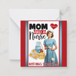 Cartão De Notas Enfermeira Nostálgica e Bonita Aperte Mãe e Enferm