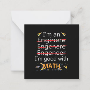 Cartão De Notas Engenheiro É Bom Com Matemática