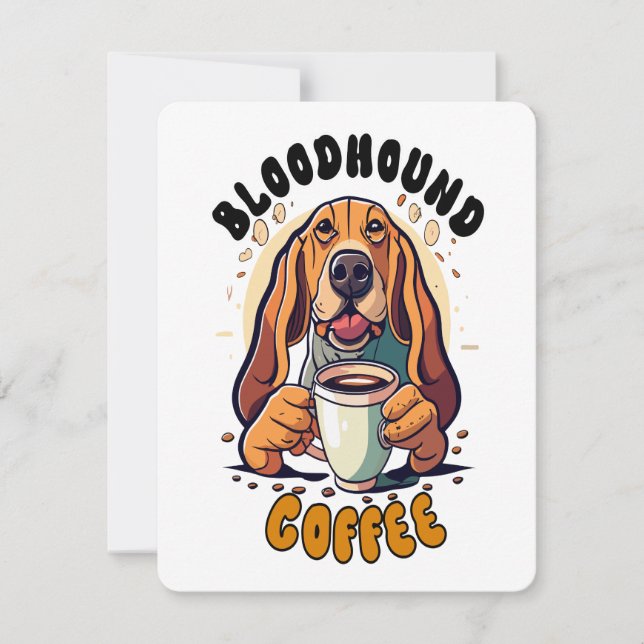 Cartão De Notas Engraçado bebendo de cão Bloodhound (Frente)