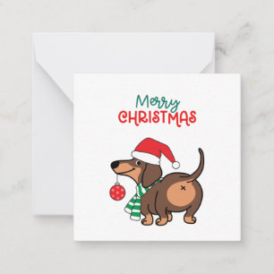 Cartão De Notas Engraçado Cachorro Bonito Feliz Natal