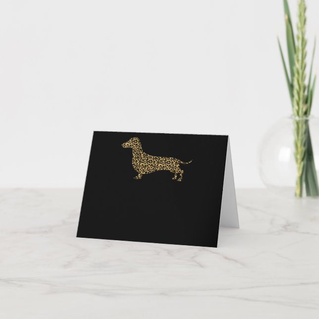 Cartão De Notas Engraçado Dachshund Leopard Gifts | Amantes-leopar (Frente)