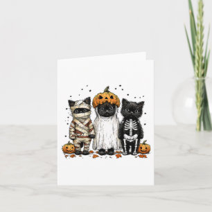 Cartão De Notas Engraçado Três Gatos De Halloween