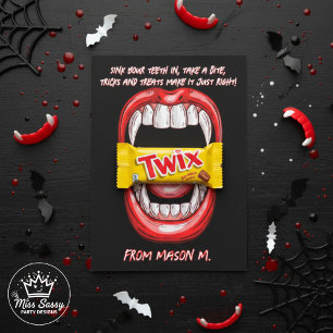 Cartão De Notas Engraçado Vampiro Morde Halloween Candy Gram