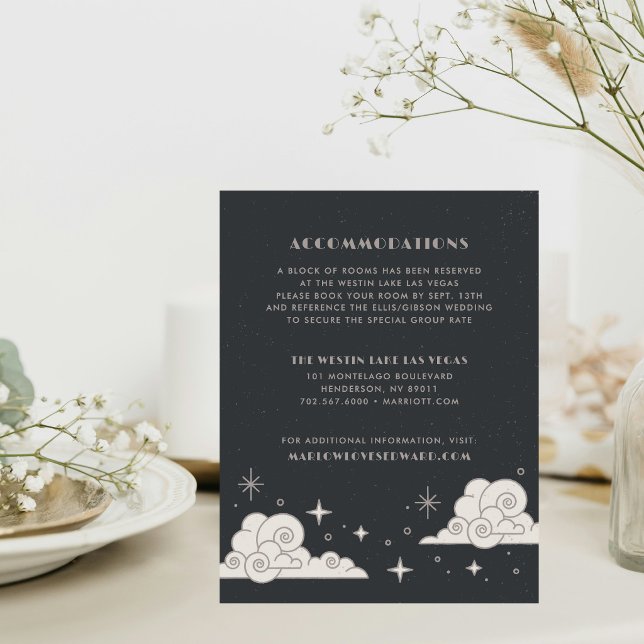Cartão De Notas Envelope de Casamento Celestial Lua e Estrelas Cin (Criador carregado)