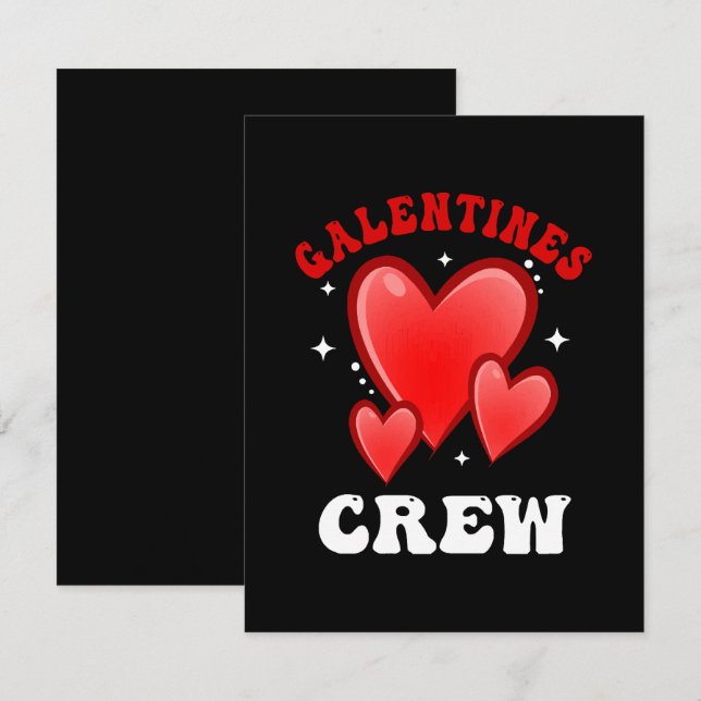 Cartão De Notas Equipe do Coração de Galentines (Frente/Verso)