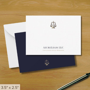 Cartão De Notas Escala de Justiça Elegante Simples Legal