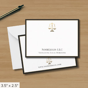 Cartão De Notas Escala de Justiça Elegante Simples Legal