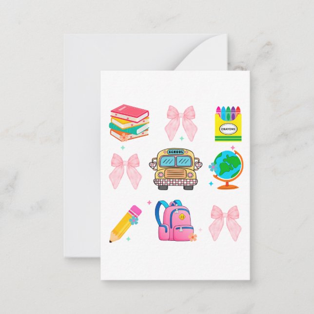 Cartão De Notas Escola Coquette, De Volta Às Camisas Da Escola, Pr (Frente)