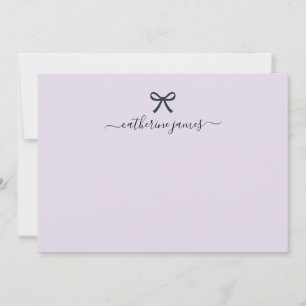 Cartão De Notas Escuro Roxo de Script do Nome Girly Monograma Eleg