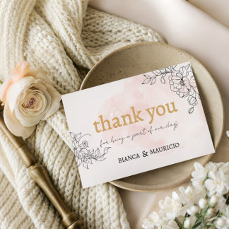 Cartão De Notas Esmagamento com Pincel Preto - Obrigado