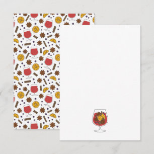 Cartão De Notas especiarias de vinho quente vermelho de férias de 