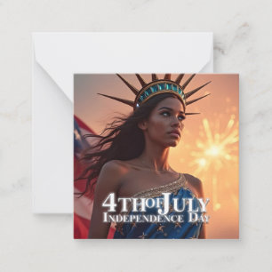 Cartão De Notas Esplêndido Design de 4 de julho - Fireworks & Free