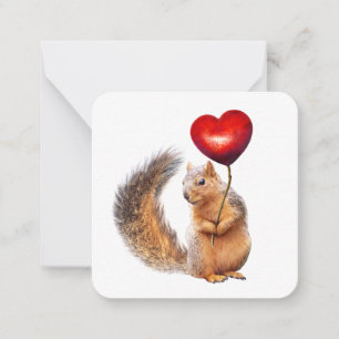 Cartão De Notas Esquilo com Heart Mini