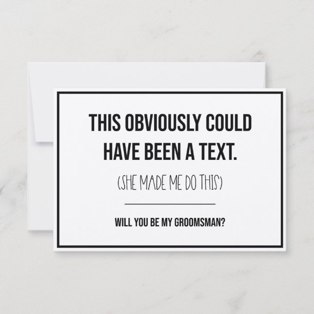 Cartão De Notas Esta Poderia Ter Sido Uma Proposta De Padrinho de  (Frente)