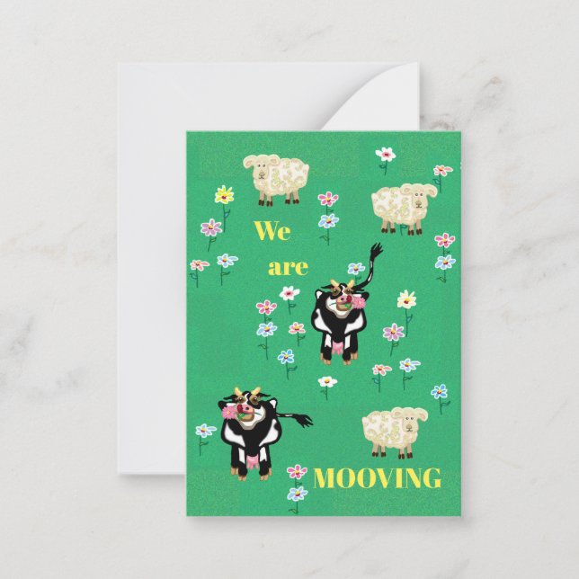 Cartão De Notas Estamos nos movendo lindos (Frente)