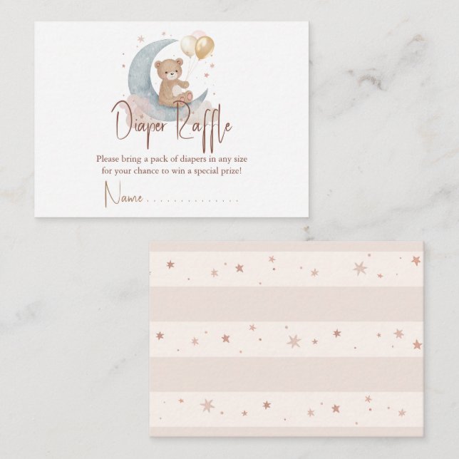 Cartão De Notas Estamos Sobre A Fralda Do Urso Da Lua Raffle (Frente/Verso)