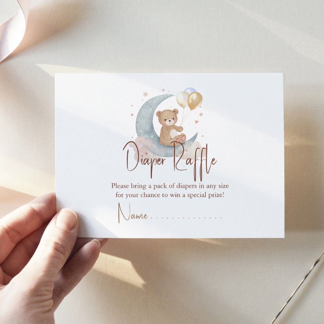 Cartão De Notas Estamos Sobre A Fralda Do Urso Da Lua Raffle (Criador carregado)