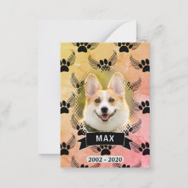 Cartão De Notas Estilo de Vintagem Personalizada do Memorial Pet d