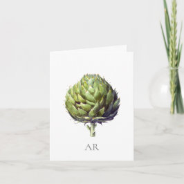 Cartão De Notas Estilo Vintage verde Artichoke