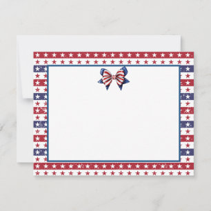 Cartão De Notas Estrelas da Bandeira Americana Fronteira 4 de Julh