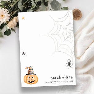 Cartão De Notas Estrelas na Web de Pumpkin Spider de Halloween Cut