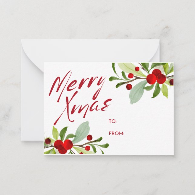 Cartão De Notas Etiqueta de presente de Natal (Verso)