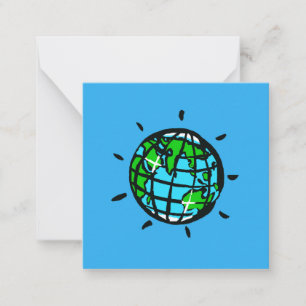 Cartão De Notas Eu adoro o planeta Terra - a nossa única casa - Az