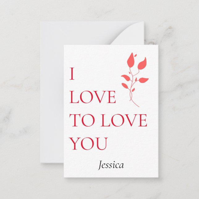 Cartão De Notas Eu amo te amar, personalizar customizar (Frente)