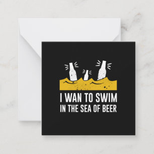 Cartão De Notas Eu Quero Nadar No Mar De Cerveja