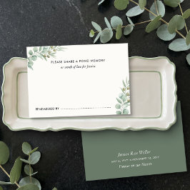 Cartão De Notas Eucalyptus Celebration of Life Share a Memory