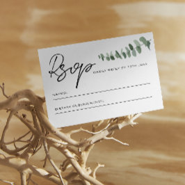Cartão De Notas Eucalyptus deixa código QR Casamento RSVP