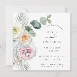 Cartão De Notas Eucalyptus Florals Data de Salvamento do Casamento
