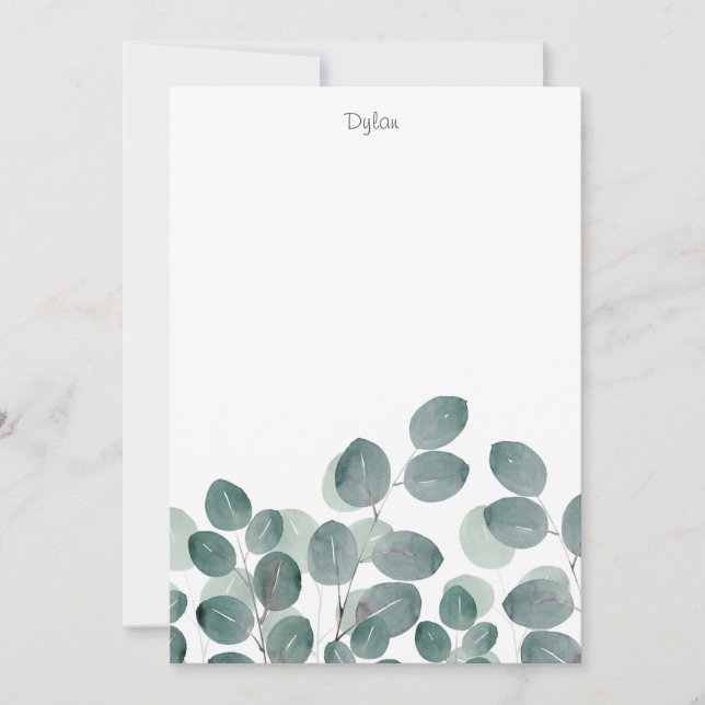 Cartão De Notas Eucalyptus Modern (Frente)
