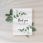 Cartão De Notas eucalyptus, obrigado<br><div class="desc">Bastante orçamento,  delicado cartões de agradecimentos de casamento de folhagem de eucalipto. Coleção moderna e elegante sobre a tendência verde-sábio,  preto,  azul-marinho e branco-na moda,  da rústica contemporânea. Ideal para primavera,  verão,  outono,  outono ou casamentos no inverno.</div>
