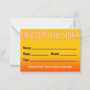 Cartão De Notas Exposição de carros