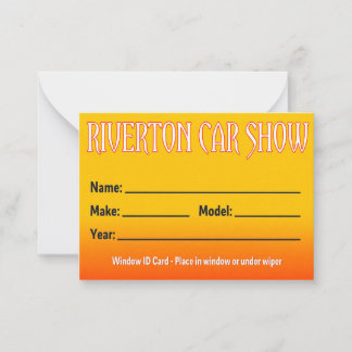 Cartão De Notas Exposição de carros