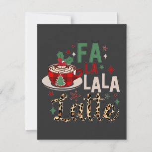 Cartão De Notas Fa Fa La La Latte Divertido Natal Santa Xmas 