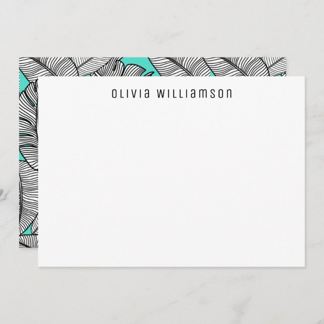 Cartão De Notas Fábrica Tropical de Folha de Monstera (Frente/Verso)